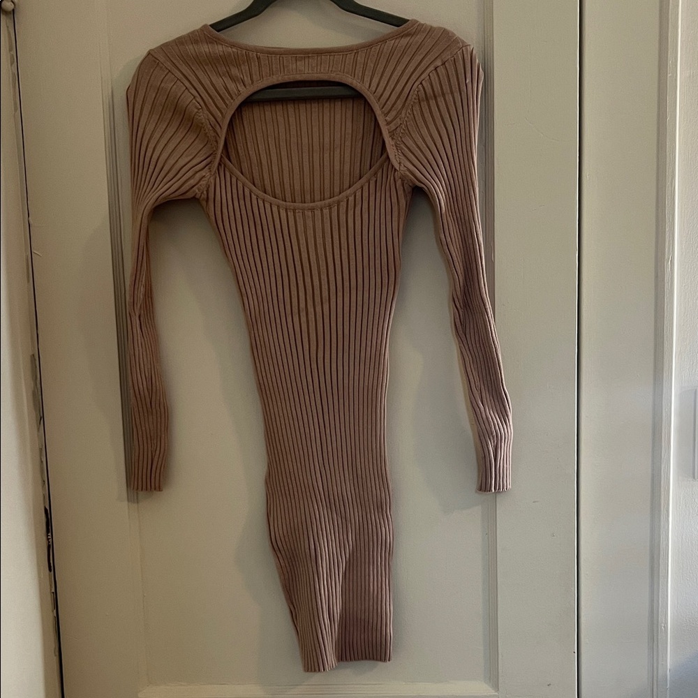 Ribbed Long Sleeve Bodycon Dress
